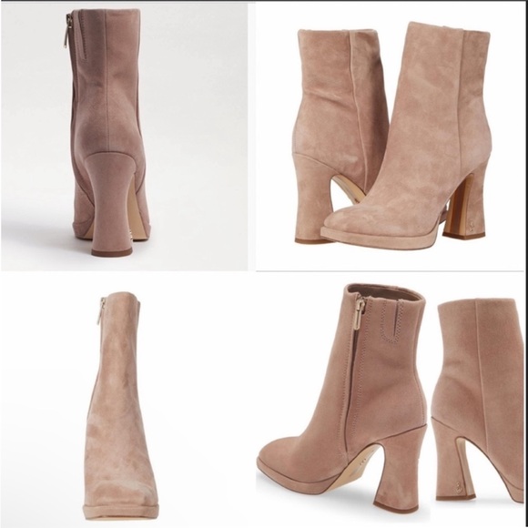 Sam Edelman boots JAYE ANKLE BOOTIE suede boots sam Edelman shoes block heels - Picture 1 of 6